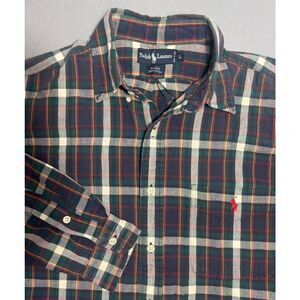 Ralph Lauren Classic Fit Plaid Button Down Shirt Men's Large Multi Color Polo